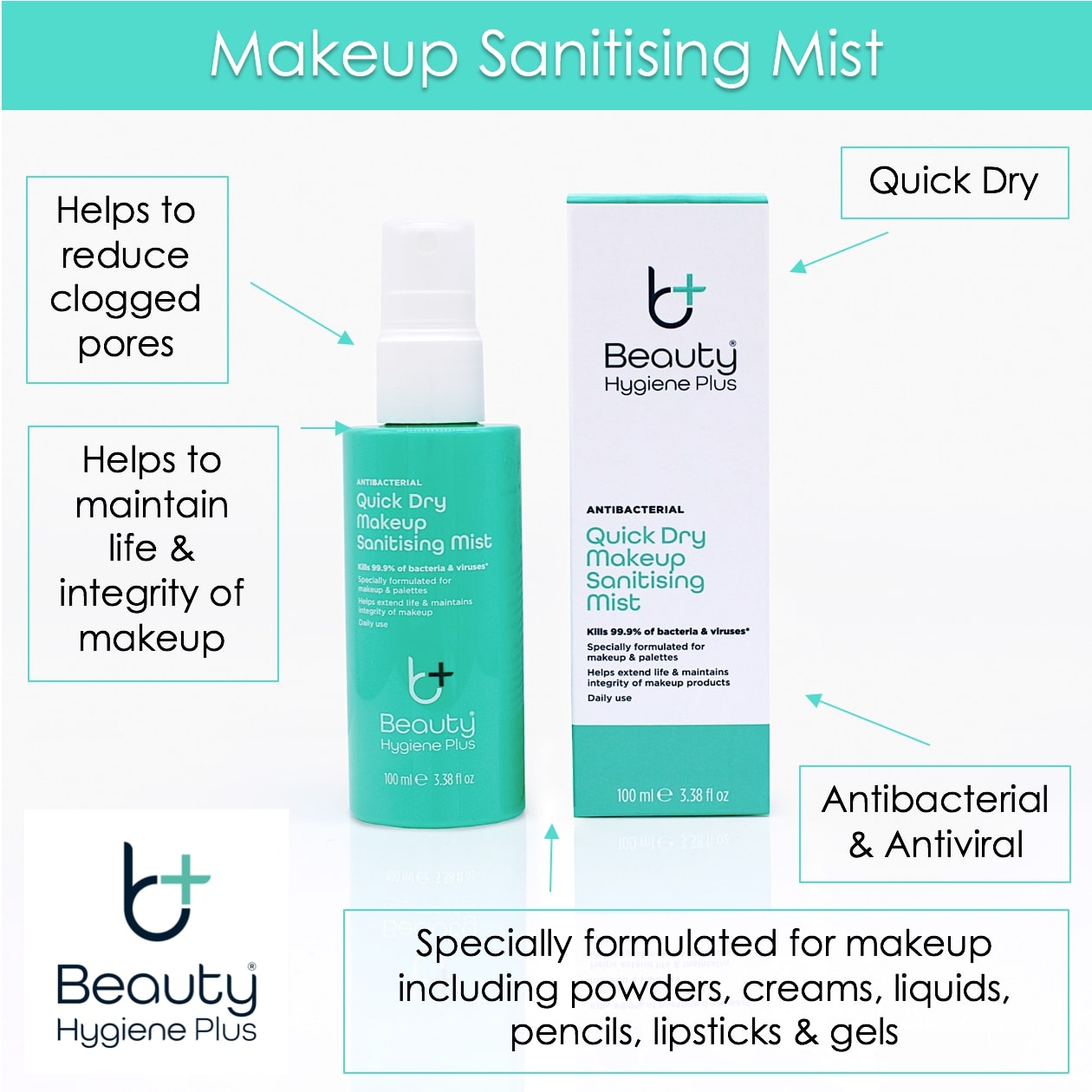 Antibacterial Makeup Sanitising Mist 100ml